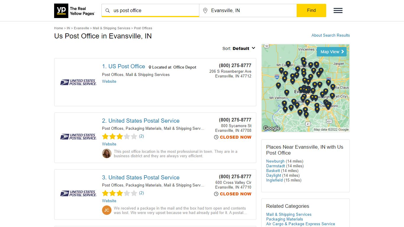 Us Post Office Locations & Hours Near Evansville, IN - YP.com