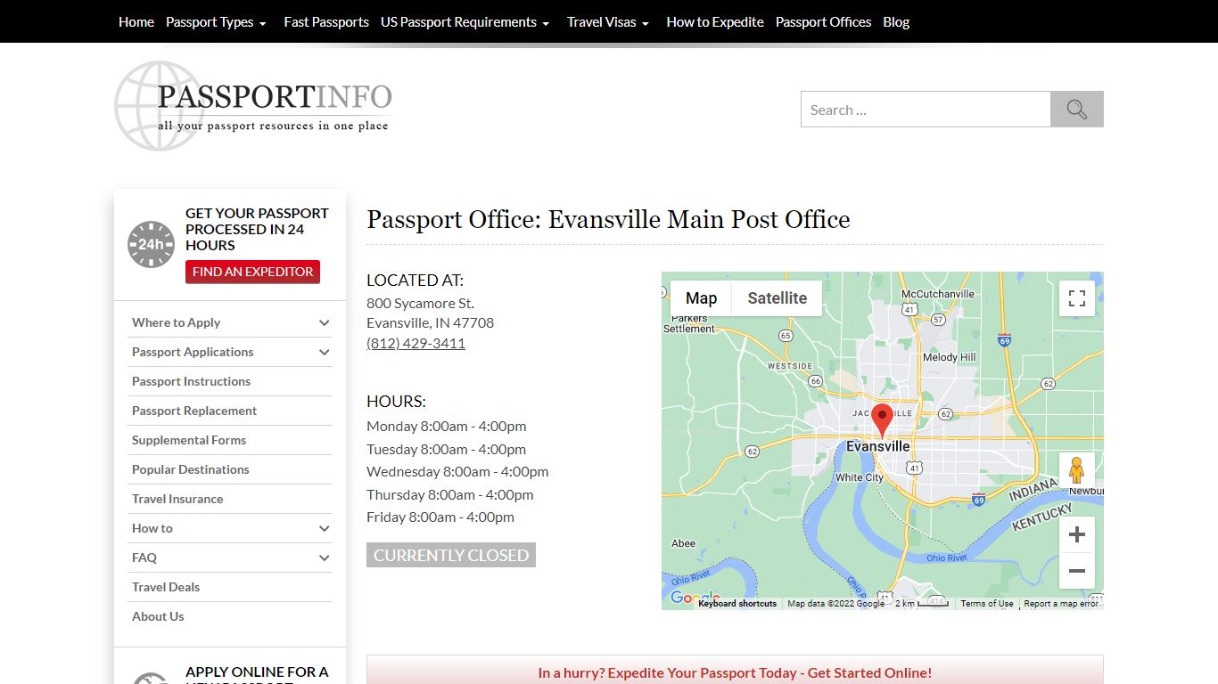 Passport Office: Evansville Main Post Office | Passport Info